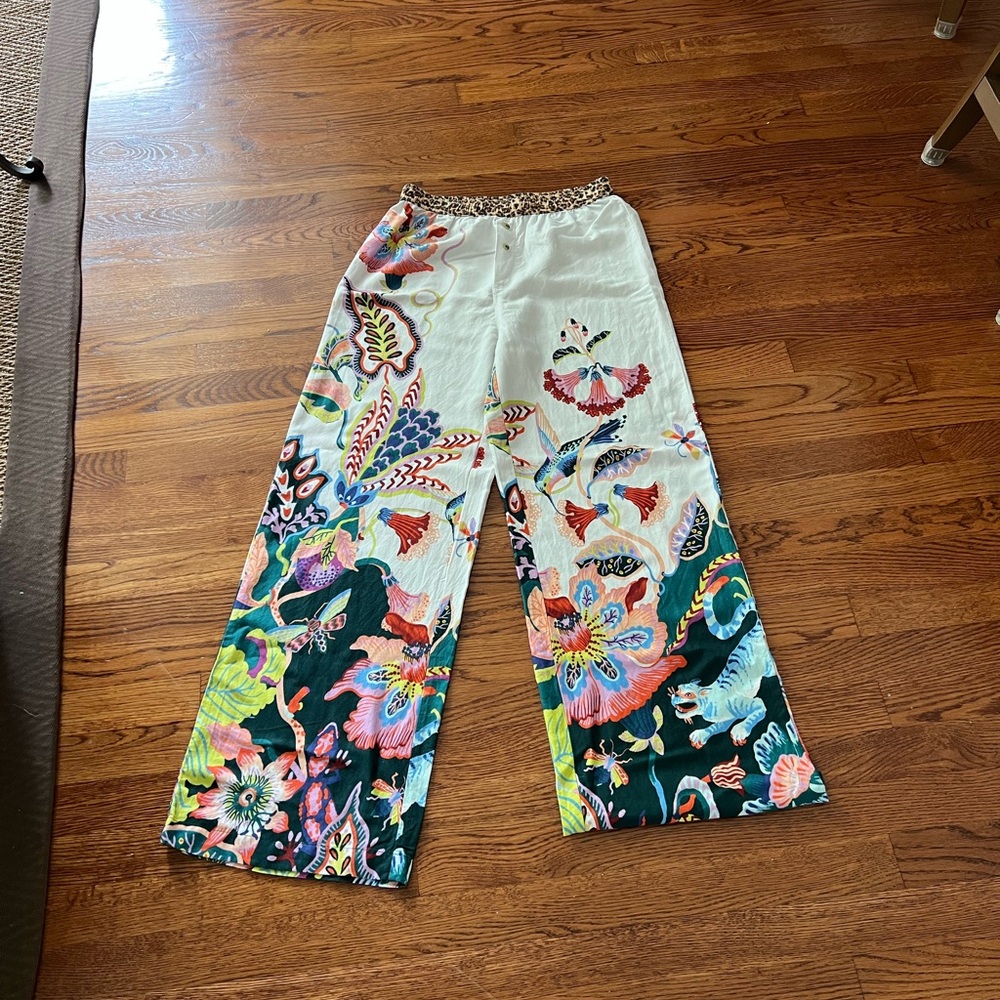 Anthropologie Sarah Gordon Leopard Print Pajama Pants